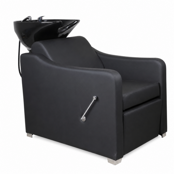 עמדת חפיפה WC-16004-1 עם כיור חרסינה שחור ורגלית סגורה