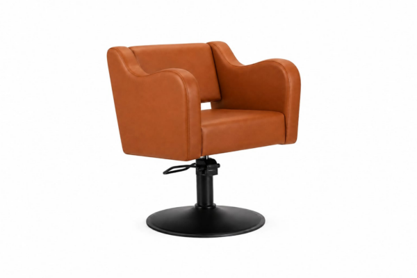 כיסא מספרה מפואר כתום מט דגם FR-88007-023 עם בסיס שחור