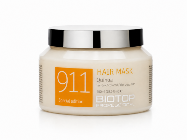 BIOTOP 911 Quinoa Mask מסכת קינואה לשיער יבש, צבוע ופגום 550 מ"ל