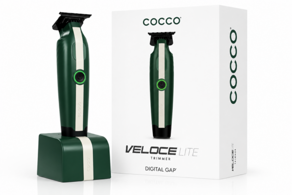 COCCO Veloce Lite Trimmer מכונת פיניש מקצועית ירוק לבן עם בסיס טעינה