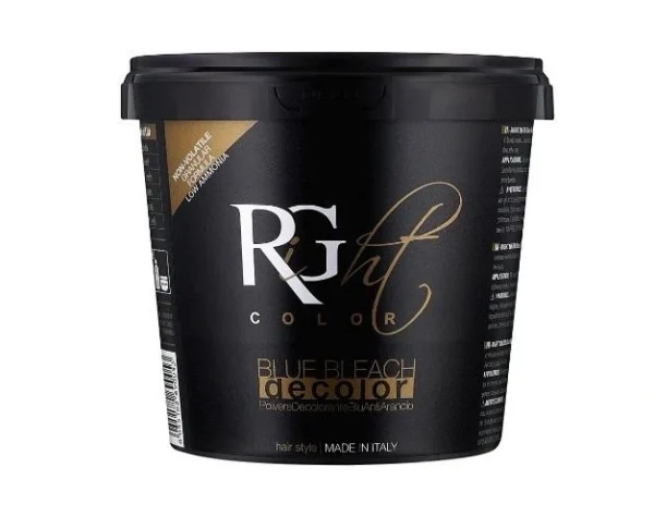 אריזת אבקת הבהרה כחולה BLUE BLEACH DECOLOR של RIGHT COLOR במשקל 500 גרם
