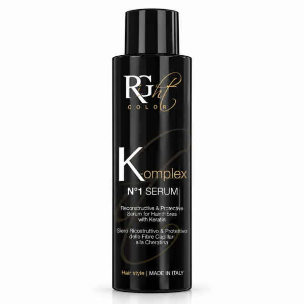 בקבוק שחור של סרום קרטין RIGHT COLOR K-OMPLEX Nº1 לשיקום ולהגנת סיבי השיער