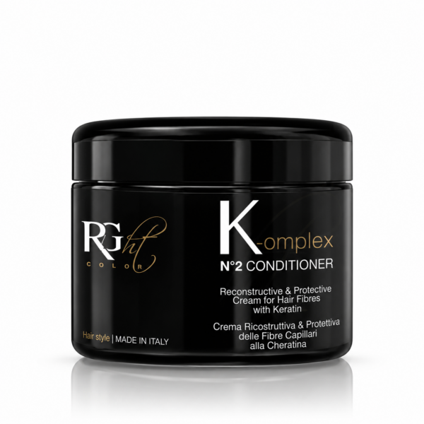 צנצנת שחורה של מרכך קרטין RIGHT COLOR K-OMPLEX Nº2 לשיקום ולטיפוח השיער